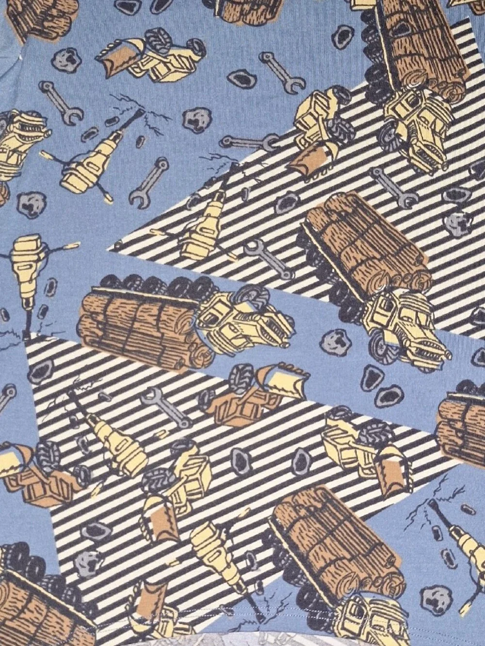 LuLaRoe Kids Blue Construction Trucks Short Sleeve Tee
